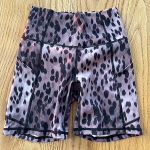 Fabletics Leopard Print Biker Shorts